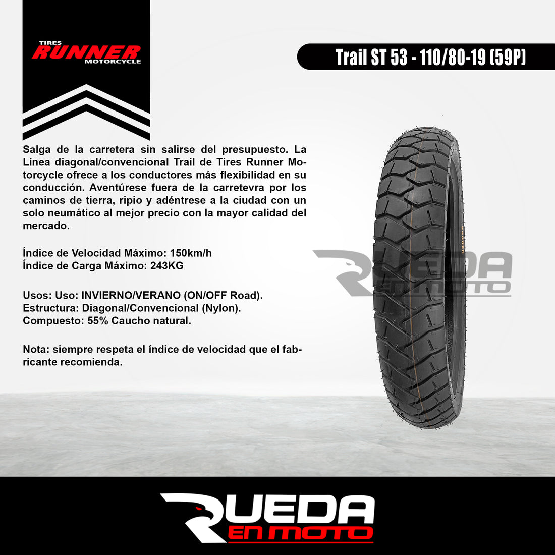 110/80-19 - Tires Runner Trail ST 53 - Neumático Moto