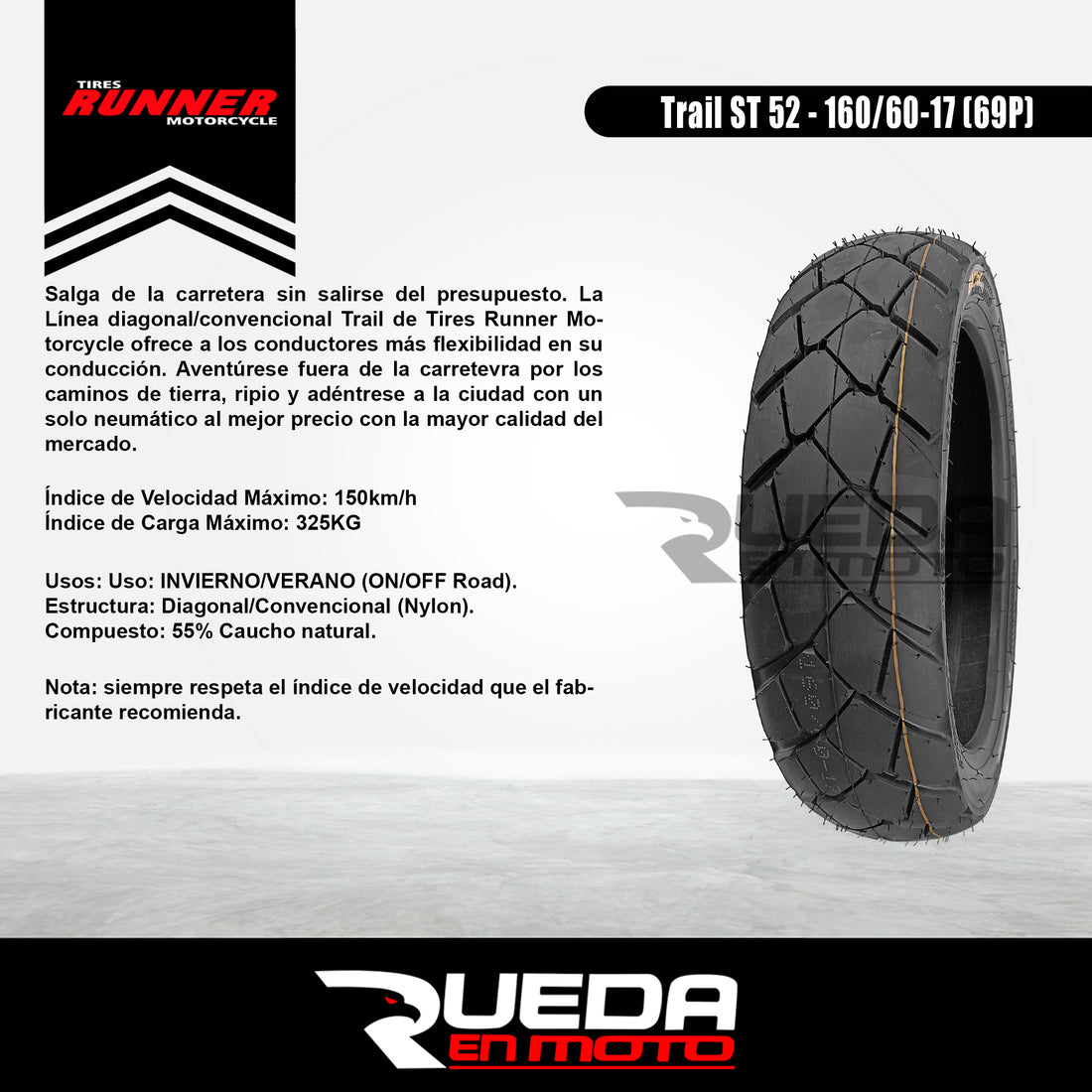 160/60-17 - Tires Runner Trail ST 52 - Neumático Moto