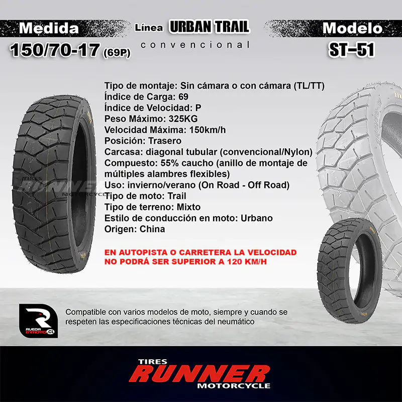 Pareja 90/90-21 + 150/70-17 runner Trail ST - Neumáticos Moto