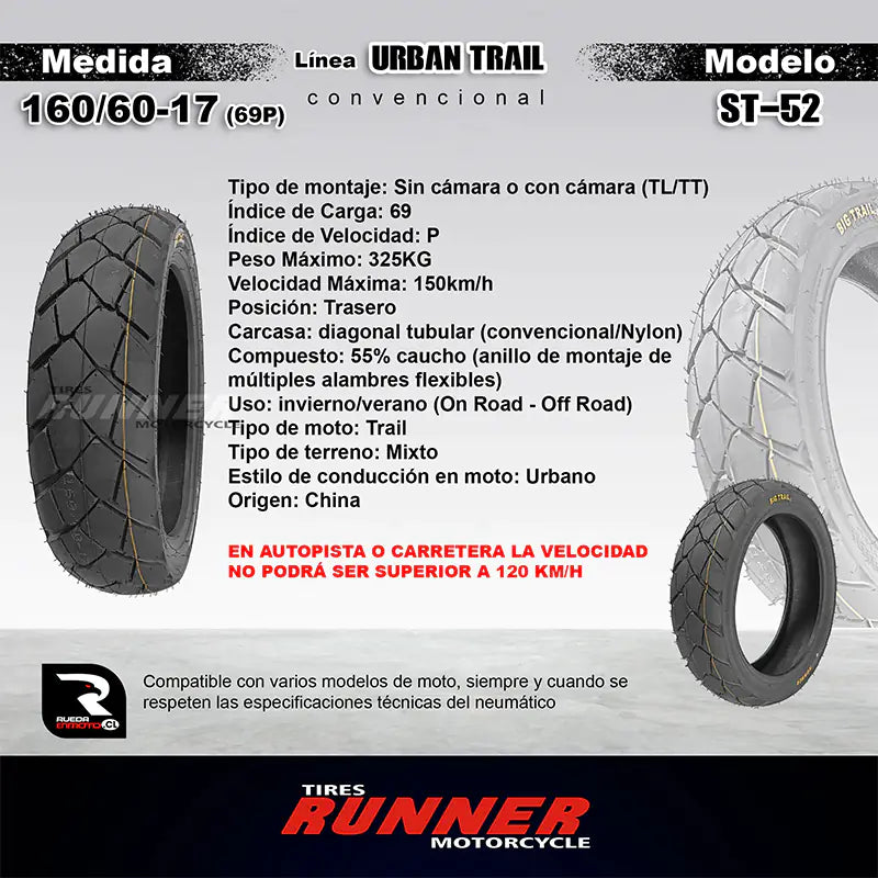 Pareja 90/90-21 + 160/60-17 runner Trail ST - Neumático de moto