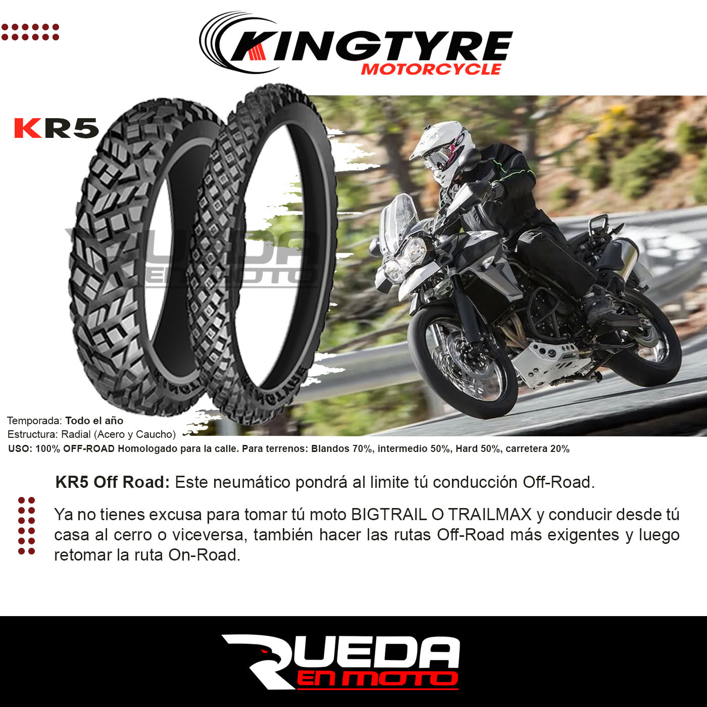 110/80R19 Kingtyre KR5 Neumático Moto