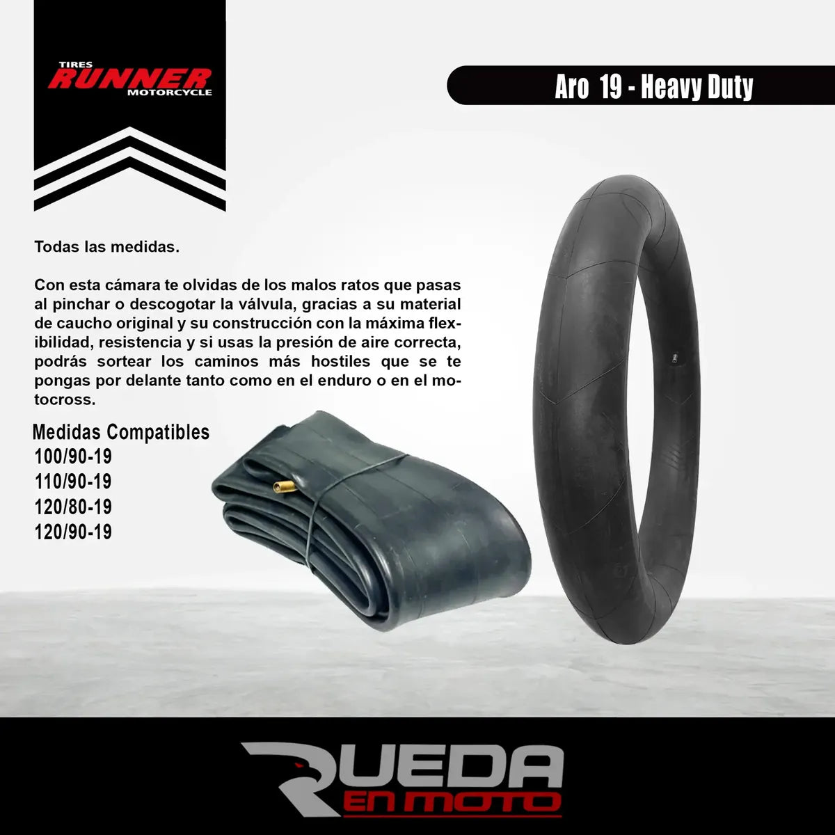110/90-19 + Cámara 19 Heavy Duty [RunnerTyres]