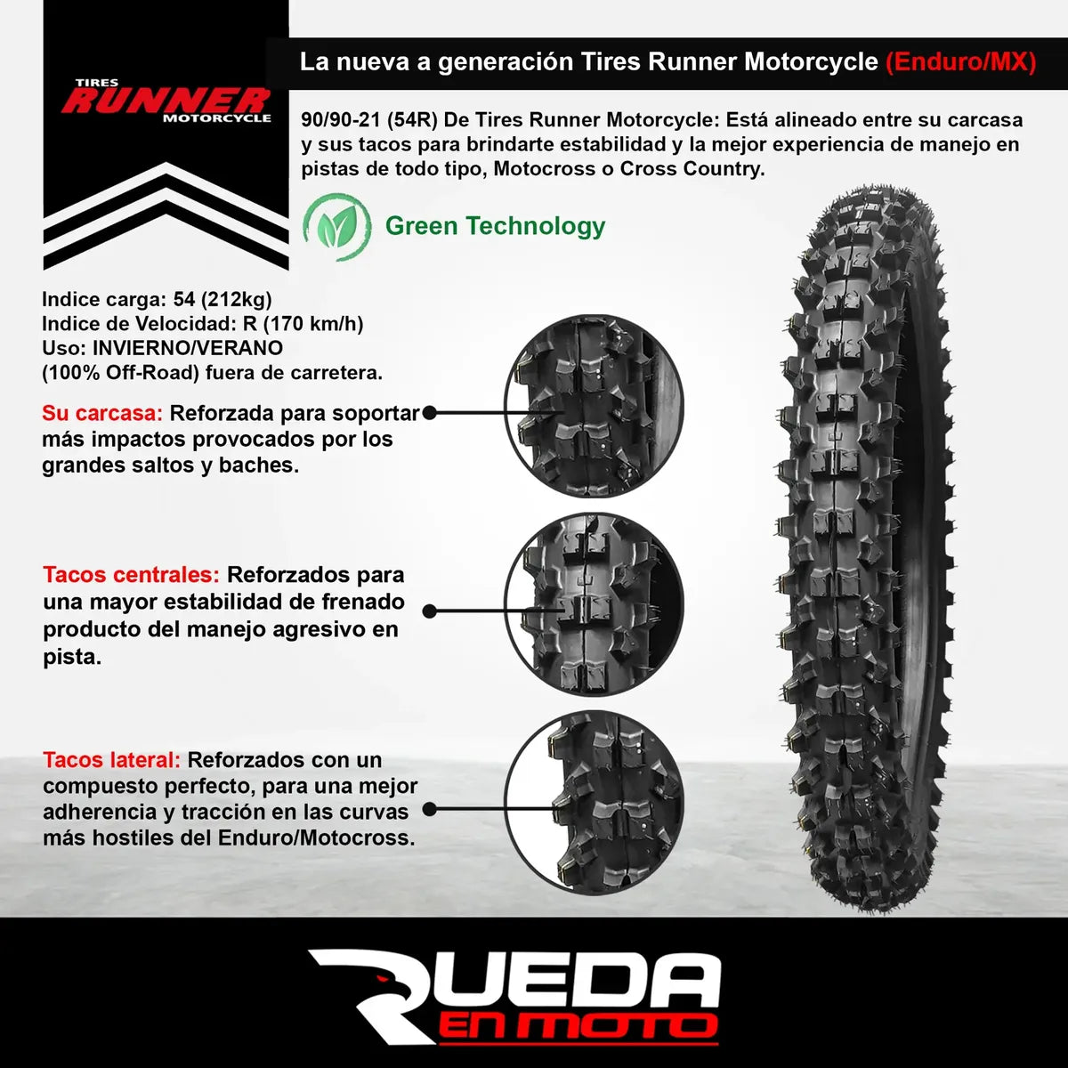 90/90-21 + Cámara 21 Heavy Duty [RunnerTyres]