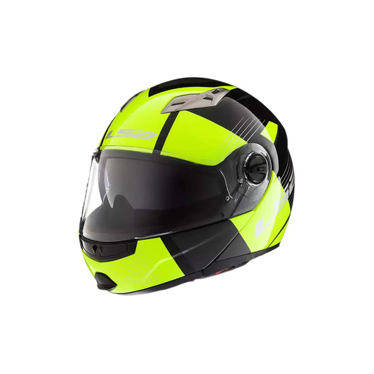 Ff370 - Casco Abatible -ls2- Milan Negro Amarillo